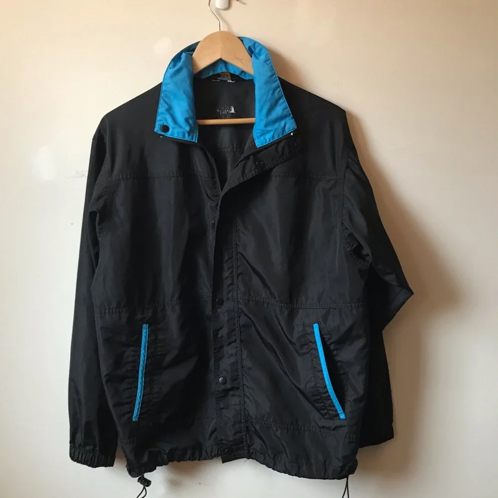 REI Lightweight Runners‎ Jacket Blk Blue Zipper